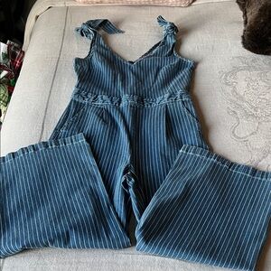 Chelsea & Violet Denim Striped Jumpsuit